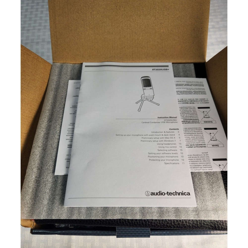 NEW! Original Audio Technica At2020USB-X USB Microphone w/Bag, + Shock Pop Filte - Picture 9 of 13